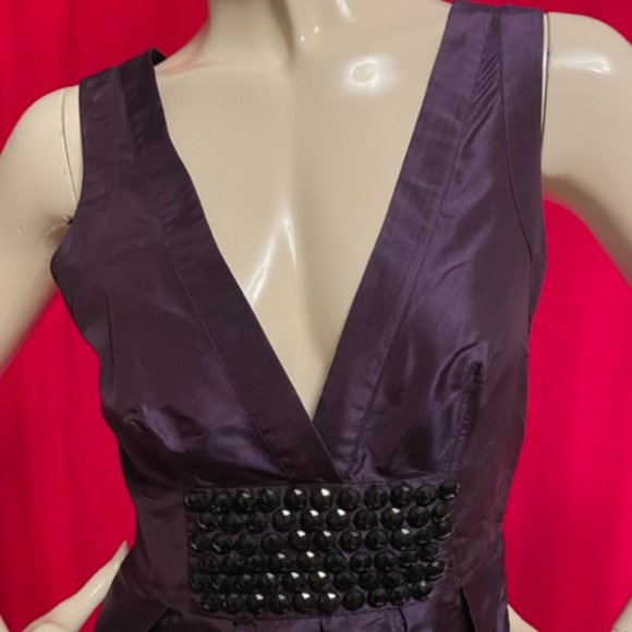Bebe Purple Silk Cocktail Dress Size Small - Picture 4 of 9
